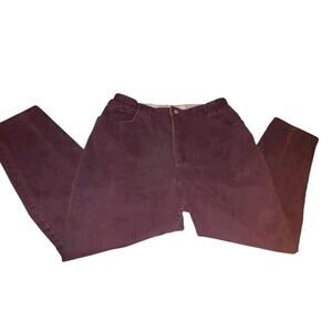 VINTAGE 80s RIDERS Burgundy High Waist Tapered Leg Mom Jean Size 22W Retro